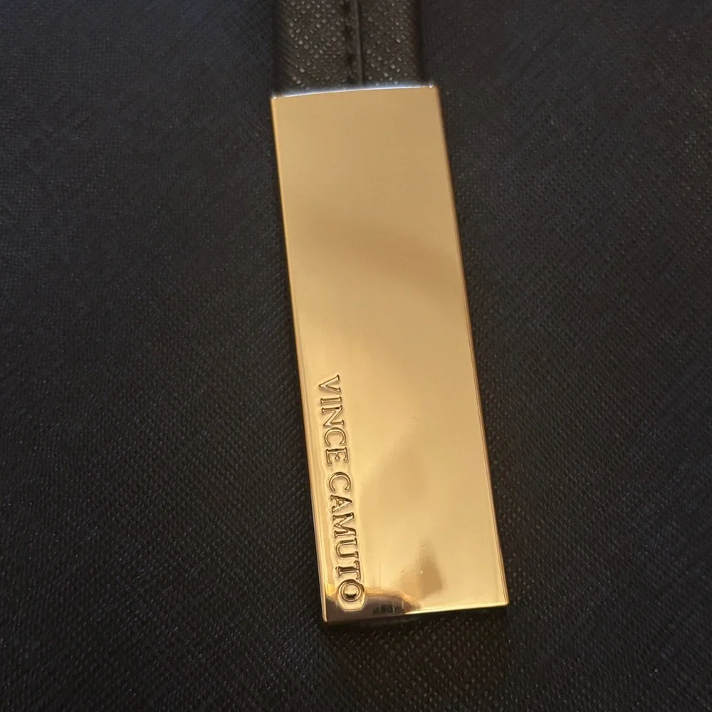 Vince Camuto Black Tote with Gold Accents - Picture 2 of 8